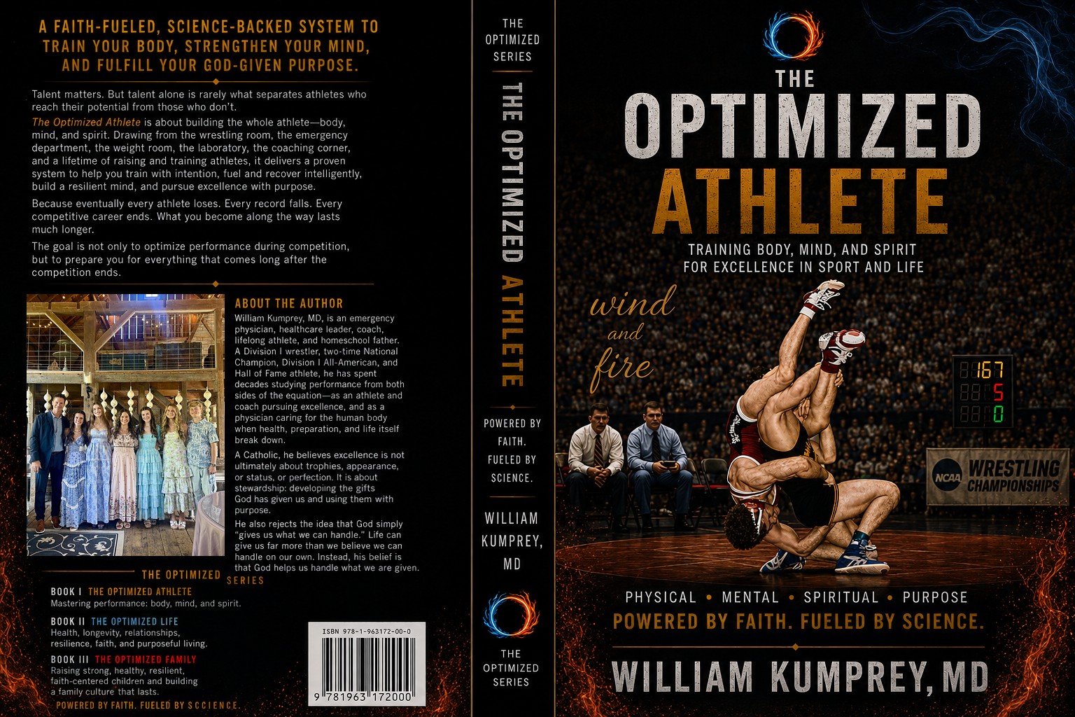 Full book jacket for The Optimized Athlete by William Kumprey, MD